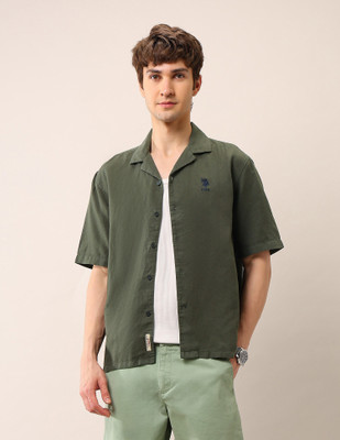 U.S. Polo Assn. Denim Co. Men Solid Casual Green Shirt