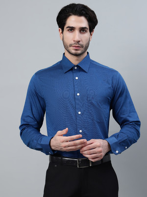 CANTABIL Men Solid Formal Dark Blue Shirt