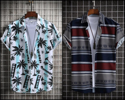 Marmic Fab Men Printed Casual Multicolor Shirt(Pack of 2)