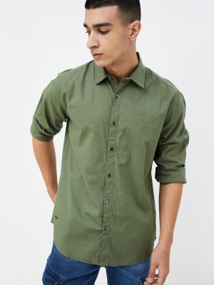 FORCA Men Solid Casual Light Green Shirt