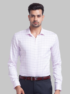 PARK AVENUE Men Checkered Formal Red Shirt
