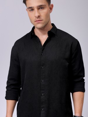 The Indian Garage Co. Men Solid Beach Wear Black Shirt