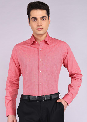 Raymond Men Printed Formal Red Shirt