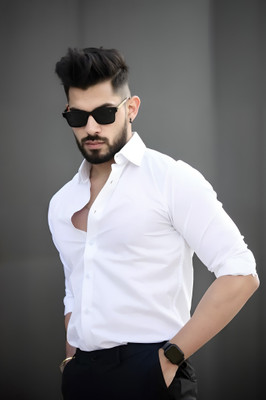 JEMI ENTERPRISE Men Solid Formal White Shirt