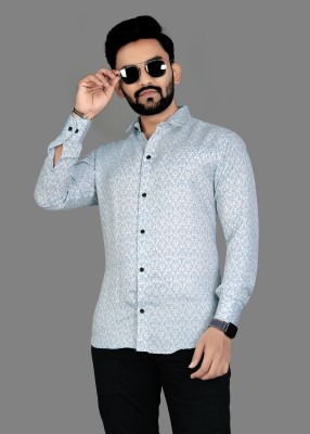 DISHANK CREATION Men Printed Casual Dark Blue Shirt