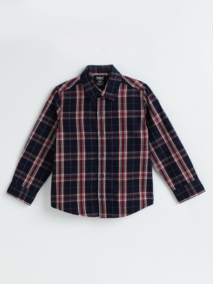 milou Boys Checkered Casual Red Shirt