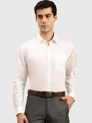 Ramraj Cotton Men Solid Formal White Shirt
