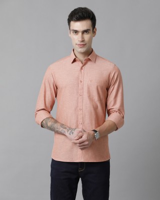 CAVALLO BY LINEN CLUB Men Solid Casual Orange Shirt