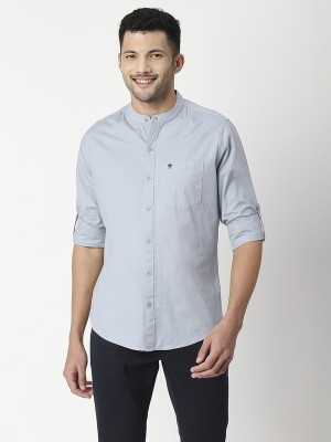 THOMAS SCOTT Men Solid Casual Grey Shirt