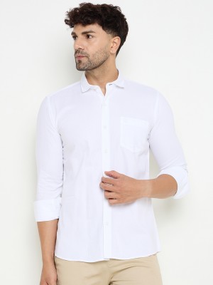 DUKE Men Solid Casual White Shirt