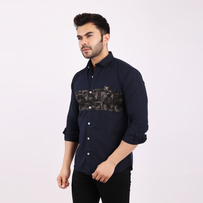 Lionies Men Printed Casual White Shirt