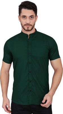 GAZZY CREATION Men Solid Casual Green Shirt