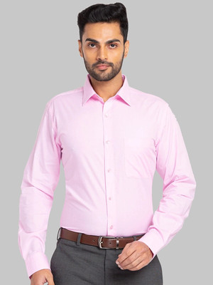 Raymond Men Solid Formal Red Shirt