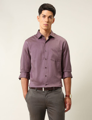 ARROW Men Geometric Print Formal Purple Shirt