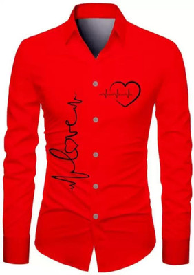 AviraEnterprise Men Printed Casual Red Shirt