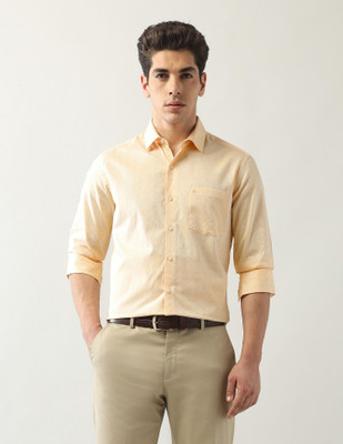 ARROW Men Checkered Formal Yellow Shirt