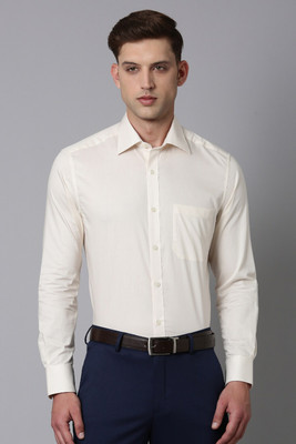 LOUIS PHILIPPE Men Solid Formal Cream Shirt
