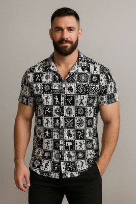 BURRMELLOW Men Printed Casual Multicolor Shirt