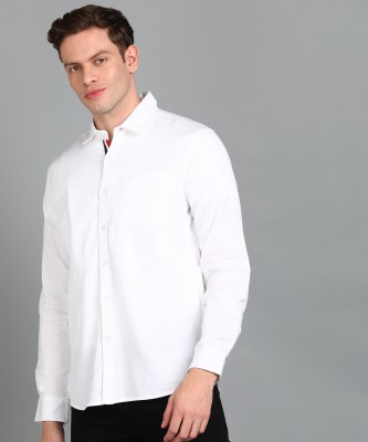 Urbano Fashion Men Self Design Casual White Shirt