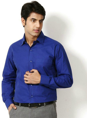 Super Weston Trend Men Solid Casual Dark Blue Shirt