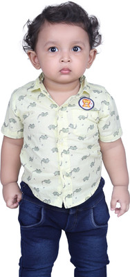 stylestorm Boys Printed Casual Yellow Shirt