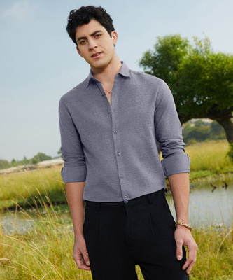 CAMPUS SUTRA Men Solid Casual Blue Shirt