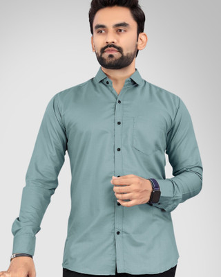 NIVICK Men Solid Formal Green Shirt