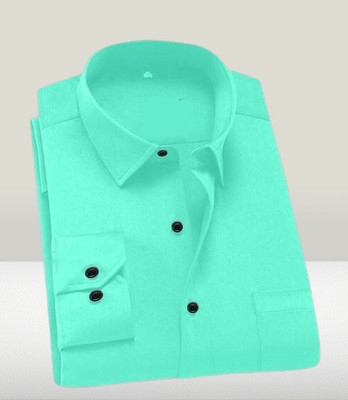 PAVITRAHUB Men Solid Casual Light Green Shirt