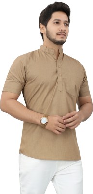 Madguys Fashion Men Solid Straight Kurta(Beige)