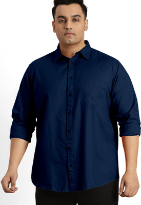 js studio Men Solid Formal Blue Shirt