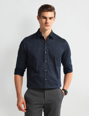 ARROW Men Geometric Print Formal Blue Shirt
