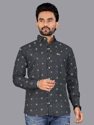 Stellalifestyle Men Printed Casual Black Shirt