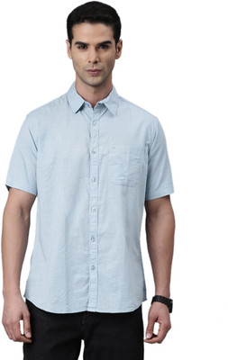 Chennis Men Solid Casual Light Blue Shirt