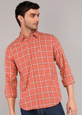 WROGN Men Checkered Casual Pink Shirt