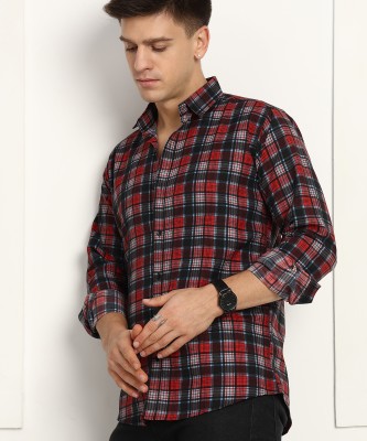 U TURN Men Printed Casual Red Shirt