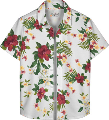 Hellcat Boys Printed Casual White Shirt