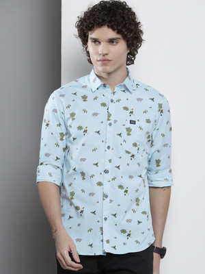 The Indian Garage Co. Men Printed Casual Blue Shirt