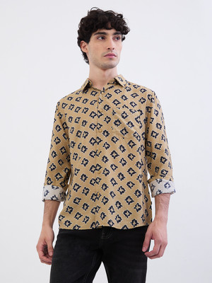 Spykar Men Printed Casual Brown Shirt