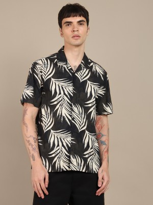 Dennis Lingo Men Printed Casual Black Shirt