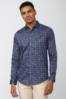 Simon Carter London Men Printed Casual Blue Shirt