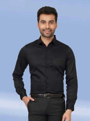Manav Creation Men Solid Formal Black Shirt