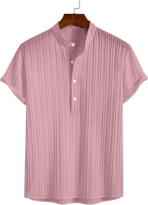 Mishubh Enterprise Men Solid Casual Pink Shirt