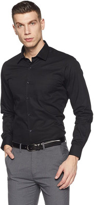 Axxeluss Men Solid Formal Black Shirt