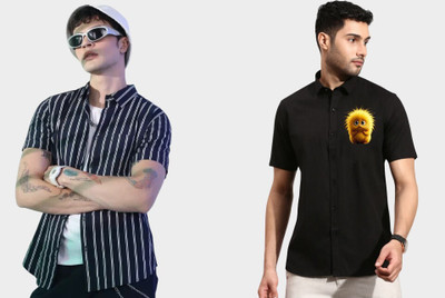 DADA IMPEX Men Printed Casual Multicolor Shirt(Pack of 2)