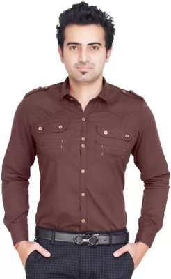 PROTOCOL Men Color Block Casual Black, Light Green Shirt