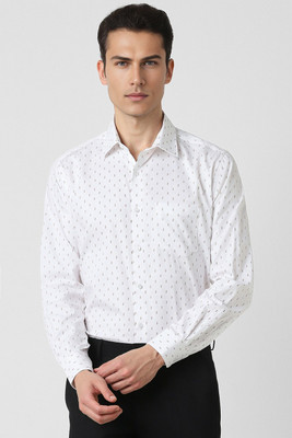 VAN HEUSEN Men Printed Formal Grey, White Shirt