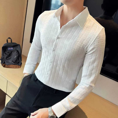 ECLORA Men Solid Casual White Shirt