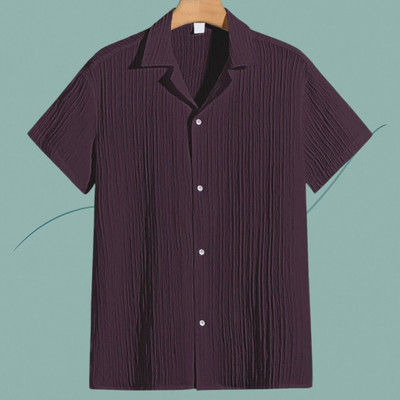 NitaCollection Men Solid Casual Gold Shirt