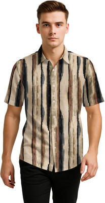 Bullmer Men Printed Casual Black Shirt