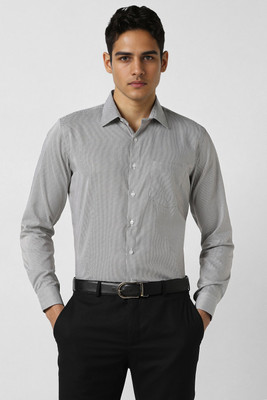 VAN HEUSEN Men Self Design Formal Grey Shirt